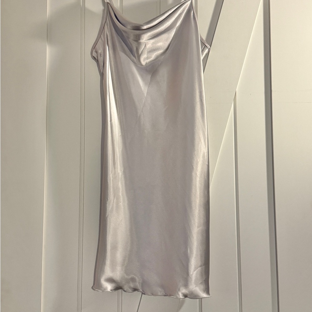 Elegant Silver Slip Dress
